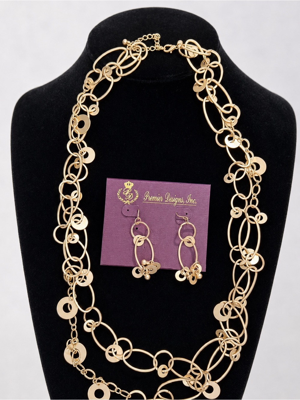 Premier Designs Gold-Tone Statement Necklace & Matching Earrings Set